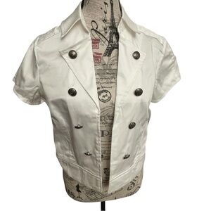 Roz & Ali Ivory Double-Breasted Blazer